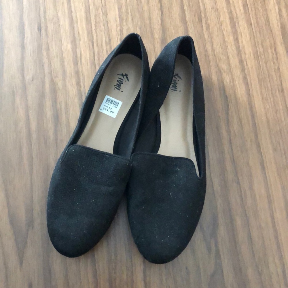 Black loafer flats